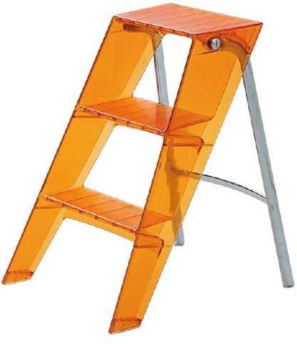 Sgabello pieghevole a 3 gradini per adulti, sgabello portatile in acrilico trasparente, leggero e robusto, ideale per la cucina domestica e l'ufficio