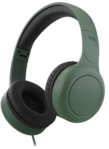 T’NB - Casque Audio Filaire USB-C Tonality Link, Arceau Réglable et Pads Rembourrés, Micro Intégré et Commandes sur Câble, Restitution Sonore Claire, Pliable, Compatible USB-C - Vert Sauge et Noir