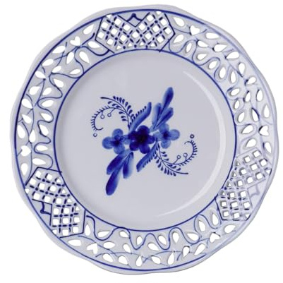 Aimusego Vintage Salad Plates, Decorative Ceramic Dessert Plates for Salad, Appetizer, Side Dishes, Microwave and Dishwasher Safe, Gift for Housewarming and Thanksgiving (Round Floral,10.5'')
