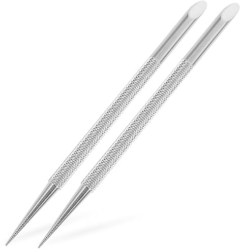 Ipetboom Strumenti Per Cuticole Unghie in Acciaio Inox 2 Pezzi Spingi Cuticole Rimuovi Pelle Morta Manicure Cura Unghie Professionale Uso Domestico e Salone