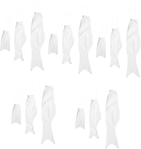 TOYANDONA 5sets DIY Blank Japanese Carp Flag Koinobori Windsock for Creative Painting Blank Fish Windsock for Imaginative Outdoor Decor for DIY Crafts and Garden Decoration 3pcs*5