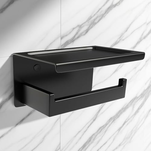 Porte-Papier Toilette Support Mural,Acier Inoxydable Porte Rouleau Papier Toilette avec étagères Spacieuses,pour Toilettes et Salle de Bain,Rangement,Cuisines