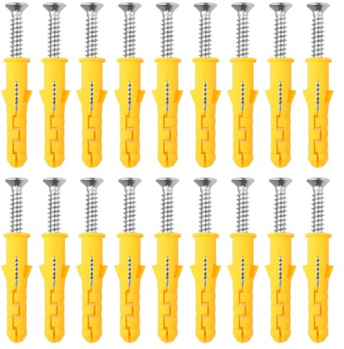 Zolventiq 18 Sets Heavy Duty M10x50mm Masonry Brick Wall Plugs & Concrete Screws Zinc Plated Anchor Bolts, Strong Wall Plugs and Screws Set for TV Bracket Aerial Satellite Fence Shelves