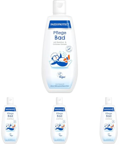 PAEDIPROTECT Pflegebad Baby & Kinder Badezusatz 250 ml, ohne Parfüm & Mikroplastik, hautschonendes Schaumbad pflegt und reinigt die Haut, spendet Feuchtigkeit und Schutz, Waschgel als Entspannungsbad