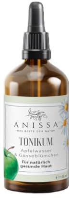 ANISSA Gesichtswasser Tonikum Feuchtigkeitstonikum Toner für tägliche Tiefenreinigung beruhigt und stärkt die Haut aus natürlichen Inhaltsstoffen - Made in Germany Apfelwasser & Gänseblümchen 100ml