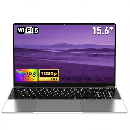 NAIKLULU 15,6 Pulgadas Ordenador Portátil 2026, Procesador 4425Y, 8GB RAM 256GB SSD Laptop Pc Portátil, Full HD 1920x1080P, Batería 5000mAh, Webcam Integrada, Ranura para Tarjeta TF