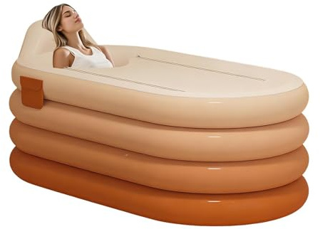 Bañera inflable | de lavado corporal con bomba de pie, bañera inflable para ducha | para el hogar, hotel, apartamento, atletas, hombres, mujeres, spa, recuperación relajante