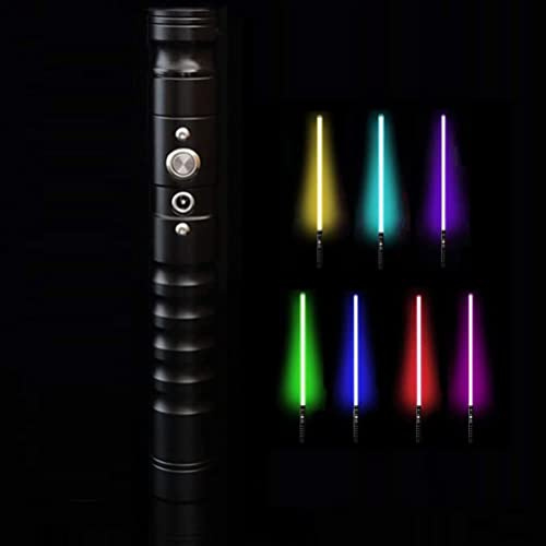 ROHCGHC Spada Laser, 2 Set Soundfonts Force Toys Regalo Spade Laser Decorazioni Luci, Oggetti di Scena for Feste Halloween, Supporto Duello for Regali Compleanno(Black)