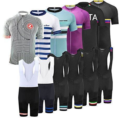 UGLY FROG Erwachsene Herren Radtrikot Trikot Bike-T Full Zip Sommer Top Cycling Jersey Kurzarm Radtrikot Fahrradtrikot Fahrradbekleidung für Männer mit Elastische Atmungsaktive Schnell Trocknen Stoff