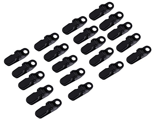 Yosoo 20 Stück Planenklammern schwarz Zeltclips Camping Vorzelt Klemme Clips Zelt Befestigung für Outdoor Aktivitäten