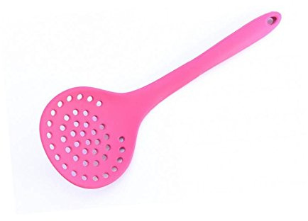 Kochblume Schaumlöffel | Premium-Silikon | Hitzebeständig | Spülmaschinenfest | 30cm | Farbe: pink