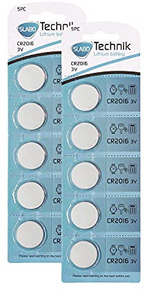 Slabo CR2016 Piles Bouton Lithium 3.0V - Piles pour Montre-Bracelet | Lampe de Poche | Calculatrice etc. Lot de 10