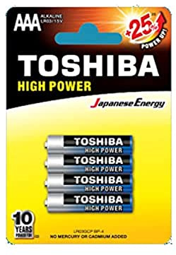 TOSHIBA LR03GCP BP-4, BATERÍA DE Un Solo Uso, AAA, ALCALINO, 1,5 V, Alto, Multicolor