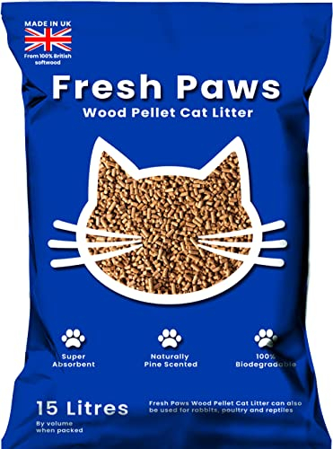 Fresh Paws Premium Wood Pellet Cat Litter, 15 L