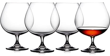 Lyngby Glass Cognac Glass Juvel Set di 4, bicchieri da shot, vetro di cristallo, 690 ml