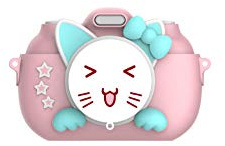 Appareil Photo Pourenfants Mini Caméra Version WiFi De La Caméra pour Enfants, Écran Tactile IPS De 3,0 Pouces, Cadeau Éducatif pour Les Enfants Âgés De 3 À 12 Ans-Chat Rouge