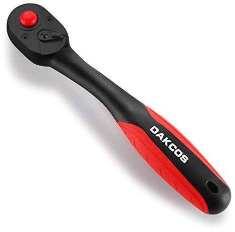 DAKCOS 1/2 Drive Cricchetto Reversibile a 72 Denti, Cromo Vanadio Acciaio