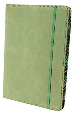 skaard a5 Notizbuch aus Leder, Nachfüllbar, Blanko mit Grün/Tropical-Design