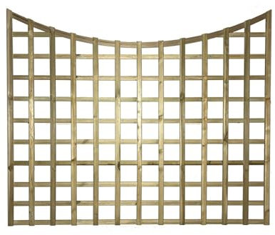 Premier Concave 6x5ft (W: 6ft x H: 5ft) Frameless Rough-Sawn Square Trellis Pressure-Treated Garden Panel with 100-120mm Squares Fence Topper/Wall Art Width 1828mm x Height: 1500mm