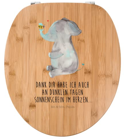 Mr. & Mrs. Panda Motiv WC Sitz Elefant Biene - Geschenk, Klodeckel, Klobrille, lustige Sprüche, Toilettendeckel, Jahrestag, Liebe, Gute Laune,