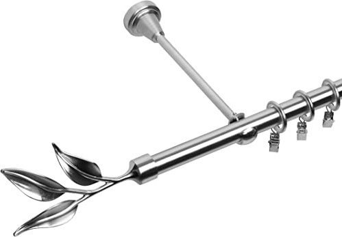 RENA Gardinenstange Vorhangstange - 19 mm - aus Metall - Lautlose Rollen - Komplettset - Edestahl Optik 120cm |Bawaro
