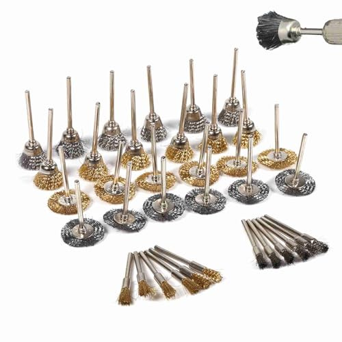 Wire Brush For Drill 36pcs Wire Brush Set Pen Cup Wheel Shaped Drill Wire Brush For Cleaning Rust Removing Paint And Cleaning Wood
