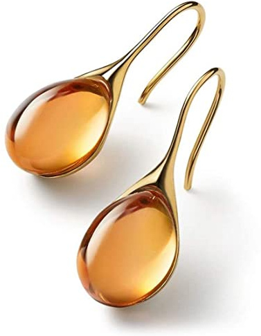 ARHZ Boucle Doreille Femme, Boucles D'Oreilles Pendantes Pour Femme， Polissant La Pierre D'Opale En Cristal Pendentif En Forme De Larme Pendentif Gemstone Boucles，Bijoux Pierre Naturelle