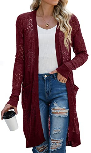 GRECERELLE Womens Summer Beach Cover Up, Wine Red, L