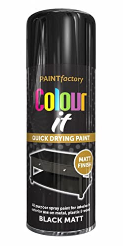 Z&A Black Matt Spray Paint 400ml - Professional Quality With Matt Finish - Fast Drying and Excellent Coverage - Ideal for Interior & Exterior - All Purpose Aerosol Can - For Metal, Wood & Plastic (1)