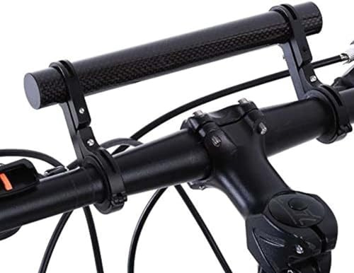 Ezweiji Fahrrad Lenker Erweiterung, Durchmesser von 25,4-31,8 mm Fahrradlenker verlängerung mit Zwei Lenkerhalterungen Halter für Taschenlampe Smartphones GPS-Geräte (Kohlefaser strukturiert schwarz)