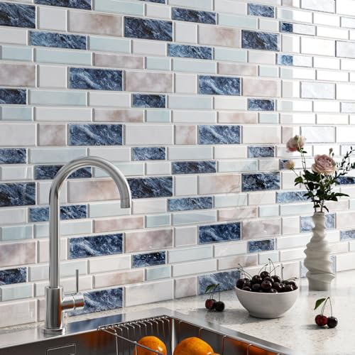 FunStick 30×30CM 15 Dalles PVC Adhesives Murales Cuisine Revêtement Mural Autocollant Marbre Crédence Salle de Bain Adhésive Carrelage Adhesif Mural Cuisine Lavable Stickers Carrelage Marbre