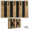 FLEXISTYLE Lamellen Schlüsselbrett Garderobenleiste Holz, Eiche, Hakenleiste, Kleiderhaken, Wandhaken, Edelstahl, Wandgarderobe, Garderobenpaneel, für Flur, Kinderzimmer, Schlafzimmer (30cm 5 Haken)