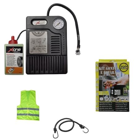 COMPATIBILE CON TOYOTA YARIS KIT RIPARA PNEUMATICI GONFIA E RIPARA GOMME PER AUTO MOTO SCOOTER BICI QUAD EMERGENZA STRADALE SOLUZIONE 1 FLACONE DA 280ML