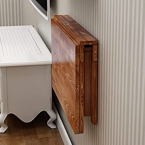 BOKNI Wandtisch Schreibtisch aus Naturholz, Klapptisch zur Wandmontage, schwebender Tisch, platzsparender Hängetisch für Arbeitszimmer, Schlafzimmer, Badezimmer oder Balkon, klappbarer Schreibtisc