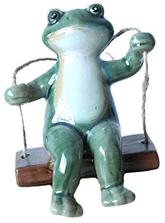 Parliky Schaukelnde Frosch Statue Für Garten Dekoration Frosch Figur Ornament Gartenhof Schmuck