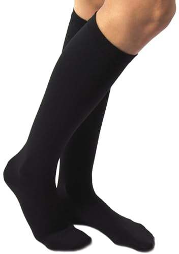 Beman 411C - Gambaletti Medicali K2 Classe 2, Compressione Graduata 23-32 mmHg, Punta Chiusa Unisex, Tallone Rinforzato e Cuciture Piatte, Elastici Resistenti (Nero, S)