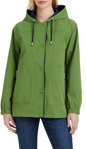 kate spade new york Women's Lightweight Water Resistant Jacket, Peat Green, M