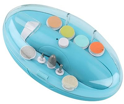 Cortauñas Eléctrico para Bebés, Kit de Pulido de Uñas 1 Set | Abs, Diseño Luz Nocturna, Cabezales de Recorte Diferentes, para Mamás Embarazadas y Nuevos Tutores