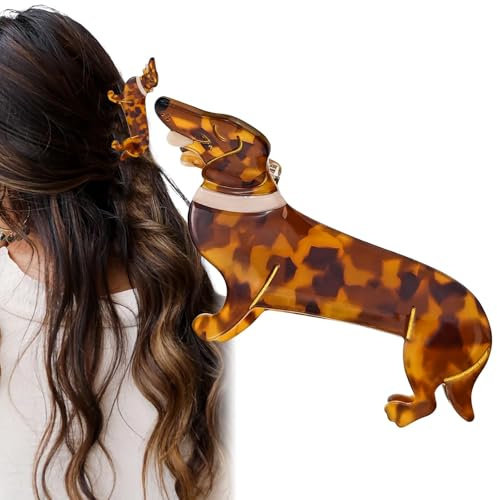 Thapncow Hair Clip Dog Dachshund, Animal Hairs Clips, Dachshun Hair Clip, Hair Clips, Dachshun Hairs Clip, Dog, Dachshund Acetate for Girls