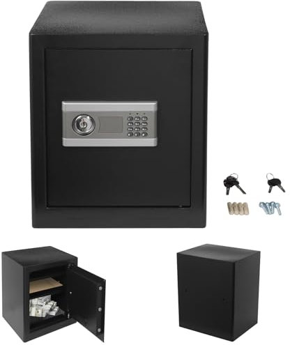 Caja fuerte para muebles con cerradura de combinación, resistente al fuego, resistente al agua, con llave (2 llaves maestras y 2 llaves de emergencia), caja fuerte grande de 65 l para el hogar, joyas,