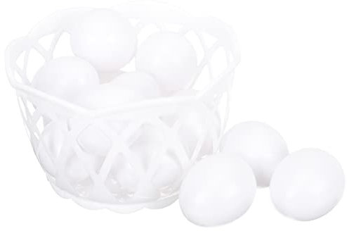 BESTonZON 1 Satz nachgeahmte Eier hühner gieskanne kinderspielzeug easter eggs easter egg decoration wohnungsdeko schmücken Eierkorb Ostern Requisiten Eier basteln Plastik Weiß