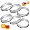6 Piezas Anillos para Tartas, Anillo de Pastel, Redondo Tarta Molde, 10cm Crumpet Rings Molde,PastelerÍa Utensilios,Anillos Antiadherentes,Anillos De Muffin,Anillo de Tarta para Muffins Mousse Crumpet