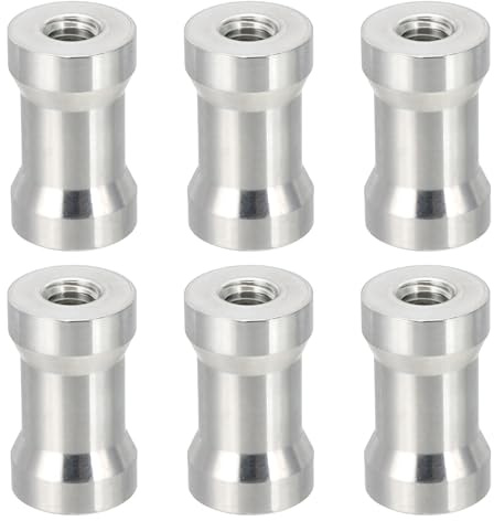 PATIKIL Paquete de 6 Tornillos Convertidores de Pivote para Cámara Plateado | de 1/4 a 3/8 Hembra a Hembra, Adaptadores de Tornillo para Trípode, Pivote para Soportes de Luz, Flash