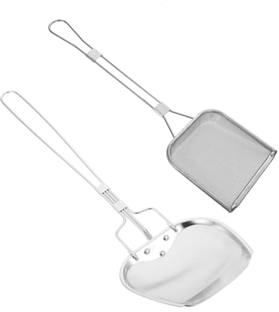 Garneck 2pezzi Colino Acciaio Inossidabile Schiumarola Frittura Con Rete Fine Per Filtrare e Residui Cucina Utensile Versatile Per Friggitrice e Ristoranti