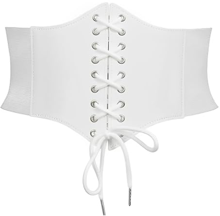 WPNCYK 1 Pcs Corset Belt, Underbust Corset, Waist Belt Women,Adjustable Size,Beautify The Body With Perfect Lines For Halloween Parties, Themed Events, And Fashion Styling (White)