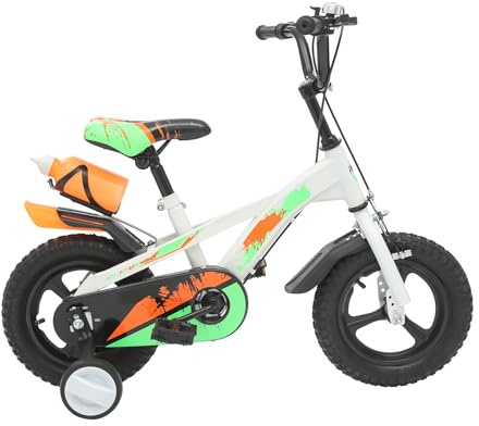 YEITBY Kinderfahrrad 12 Zoll, Kinderrad für ab 2-4 Jahre, Tretfahrrad mit Stützräder und Trinkflasche, Kinder Fahrrad Mädchen Jungen, Fahrrad Kinder Höhenverstellbares