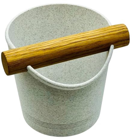 Espresso Knock Box with Oak Rod - Coffee Grounds Container with Non-Slip Base - Made in USA (Matte Ash Gray)