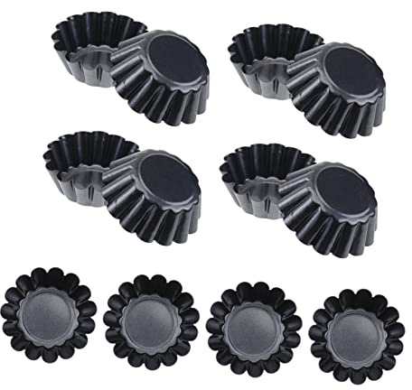 STOBAZA Molde Para Tartas De Flores Antiadherente De Acero Al Carbono 12 Piezas Tamaño Mini Para Hornear Tartaletas Postres Diy