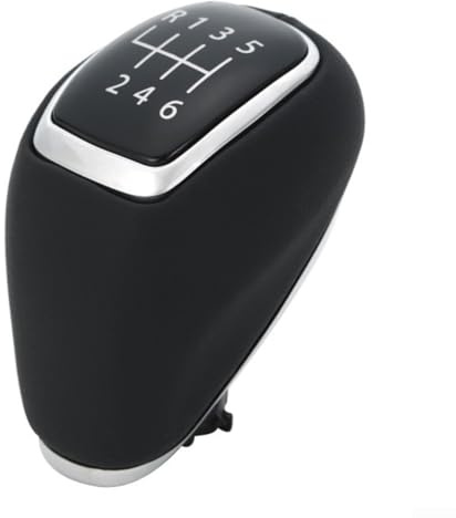Homeponnew Pomo de palanca de cambios de cuero para Hyundai Elantra/Tucson/i30/i20-Cabezal de palanca de cambios negro de 6 velocidades (compatible con OEM 43711-F2300), mejorador de agarre premium