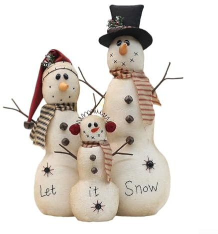 Ornamento natalizio a forma di pupazzo di neve, decorazione per interni ed esterni, statuetta festiva in tessuto PP cotone decorazione stagionale per soggiorno, sala da pranzo, portico, centrotavola a
